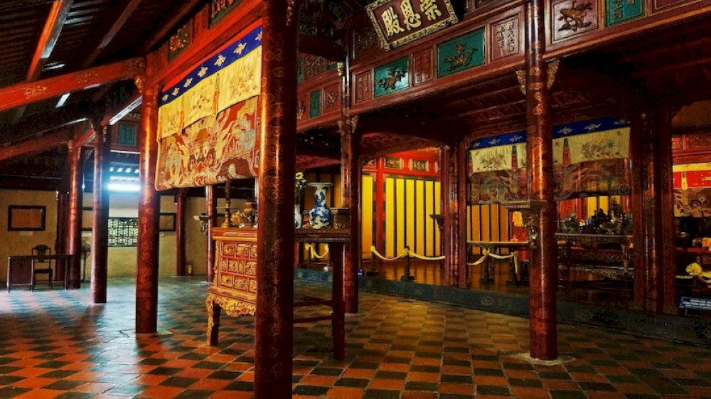 The Main Temple Area with a statue of Emperor Minh Mang